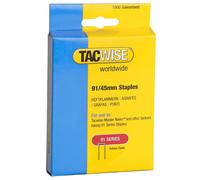 Tacwise 0768 Type 91 / 40 mm Galvanised Narrow Crown Staples, Pack of 1,000
