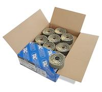 Tacwise 0777 Extra Galvanised Flat Top Coil Nails Type 2.8 x 50 mm, Diamond Point, Ring Shank, 16° Inclined, Wire Collated, Pack of 4000