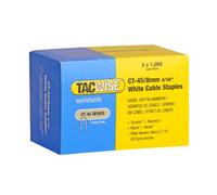 Tacwise 0980 Galvanised Steel Cable Staples, CT-45 / 8 mm, White, 5000 | Divergent Point, Pack of 5000 White Cable Staples