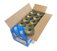 Tacwise 0999 Bright Flat Top Coil Nails Type 2.1 x 50 mm, Diamond Point, Ring Shank, 16° Inclined, Wire Collated, Pack of 14,400