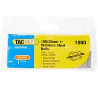 Tacwise 1066 Type 180 / 25 mm Stainless Steel 18G Brad Nails, Pack of 1000