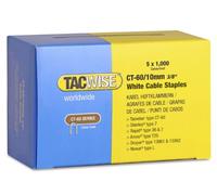 Tacwise 1094 Type CT-60 / 10 mm Galvanised Steel White Cable Staples, Divergent Point, Pack of 5000