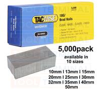 TACWISE 10mm - 50mm ALL Brad Nails 18 Gauge /18g/180 Galvanised For Gun+Staplers