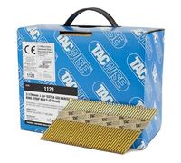 Tacwise 1123 3.1 / 90 mm Extra Galvanised Framing Nails, D Head, Ring Shank, 34° Inclined, Paper Collated, Pack of 2,200, Grey