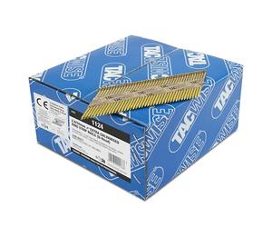 Tacwise 1124 Extra Galvanised Framing Nails 2.8 / 50 mm, 34°, Pack of 3300 | D Head, 2.8 mm Ring Shank, Paper Collated Strips