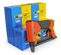 Tacwise 1190 A7116V Upholstery Air Stapler Bundle with 120,000 x 10mm Staples, Uses Type 71 / 4 - 16 mm Staples, Orange / Black