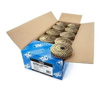 Tacwise 1229 Galvanised Flat Top Coil Nails Type 2.1 / 25 mm, Ring Shank, 16° Inclined, Wire Collated, Pack of 14,400