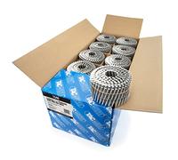 Tacwise 1548 Stainless Steel Flat Top Coil Nails Type 2.5 / 64 mm, Diamond Point, Ring Shank, 16° Inclined, Wire Collated, Pack of 9000