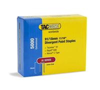 Tacwise 1616 Type 91/18 mm Galvanised Narrow Crown Staples, Divergent Point, Pack of 5000