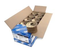 TACWISE 1762 Extra Galvanised Flat Top Coil Nails Type 2.8 x 75 mm, Diamond Point, Ring Shank, 16° Inclined, Wire Collated, Pack of 4000