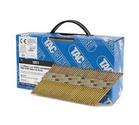 Tacwise 1811 Extra Galvanised Framing Nails 3.1/90 mm, D Head, Ring Shank, 34° Inclined, Paper Collated, Pack of 800
