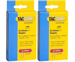 Tacwise 285 Type 91/25mm Staples for Staple Gun (1000) 25 mm 0285 (Pack of 2)