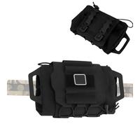 TACWJDM Tactical First Aid Pouch Kit: 0.177kg Ultra-Light Modular Belt/MOLLE/Pack Mount, Reinforced Tactical Medic Roll For Field Use(BLACK)