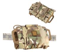 TACWJDM Tactical First Aid Pouch Kit: 0.177kg Ultra-Light Modular Belt/MOLLE/Pack Mount, Reinforced Tactical Medic Roll For Field Use(CP)