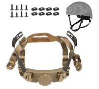TACWJDM Tactical Helmet Suspension System Chin Strap, 4 Points Suspension System Adjustable Dial & Quick-Release Buckle For PASGT/ACH/FAST Helmets, Tactical Helmet Accessories(Brown)