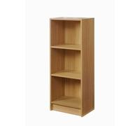 TAD | Bookcase 3 Tier Oak Colour Cube Display Shelving Storage W.40cm H.106cm