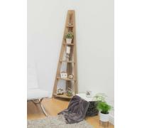 TAD | Brown Riva Scandinavian 5 Tiers Corner Ladder Bookcase Shelving Unit