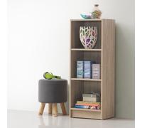 TAD | Essentials 3 Tier Sonoma Oak Medium Narrow Bookcase Shelving Unit