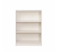 TAD | Essentials 3 Tier White Color Low Wide Bookcase Shelving Unit