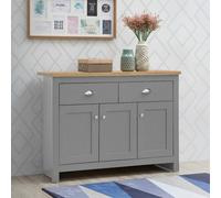 TAD | Lisbon Grey & Oak Sideboard 3 Doors 2 Drawers Buffet Cupboard