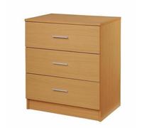 TAD | Rio Costa Beech Oak 3 Drawer Chest Of Drawers Bedroom Cabinet Bedside
