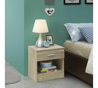 TAD | Rio Costa Sonoma Oak 1 Drawer Bedside Table Cabinet Bedroom Nightstand