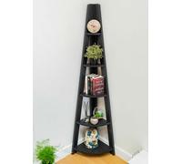TAD | Riva Scandinavian Black 5 Tier Corner Ladder Bookcase Shelving Shelf Unit