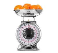 Tada 2 Pound Precise Portions Analog Food Scale 32 Ounces Stainless Steel Mechanical Kitchen Scale Removable Bowl, Tare Function, Retro Style, Kitchen Friendly