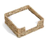 Tadacumir Seagrass Napkin Holder for Dining Table, Flat Square Napkin Holder for Paper Napkins Cocktail Modern Wicker Woven Napkin Dispenser for Kitchen Farmhouse Restarurant