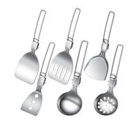TADAYIM Camping Utensil Set,6 Piece Portable Camping Cooking Utensils Set - Non-Slip Kitchen Tools for Outdoor Frying Boiling Stewing Grilling BBQ Travel Road Trip