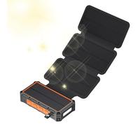 TADAYIM Power Bank Solar, Hand-Cranked Battery Bank Charger With LED Light, Wireless Powerbank, Built-In SOS Alarm Function And Compass for Cyclists Fishing Hiking