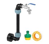 TADAYIM Tote Tank Adapter - 3/4-inch Tank Outlet Tap with Extension Hose | Valve Fittings Water Bucket Supplies for Industrial Liquid Storage Agricultural Irrigation