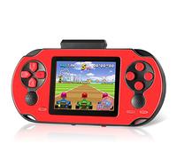 TaddToy 16 Bit Handheld Game for Kids Adults, 3.0'' Large Screen Preloaded 230 HD Classic Retro Video Games with USB Rechargeable Battery & 3 Game Cartridges for Birthday Gift for Kids 4-12 (Red)