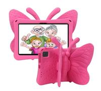 Tading for Fire Max 11 Case Kids, Cute Butterfly Shockproof EVA Foam Heavy Duty Protection Stand Cover for Amazon Fire Max 11 2023 11 Inch Tablet - Magenta