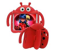 Tading Kids Case for New iPad 10.2 2021/2020/2019 - iPad 9th/8th/7th Generation Case, Cute Ladybug Shockproof Handle Stand Cover for iPad 10.2"(9th/8th/7th Gen) - Red