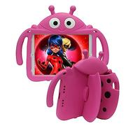Tading Kids Case for New iPad 10.2 2021/2020/2019 - iPad 9th/8th/7th Generation Case, Cute Ladybug Shockproof Handle Stand Cover for iPad 10.2"(9th/8th/7th Gen) - Rose
