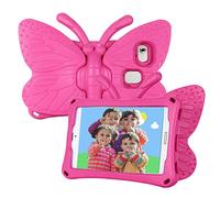 Tading Kids Case for Samsung Galaxy Tab A7 Lite, Shockproof Light Weight Protective Stand Cover for Samsung Galaxy Tab A7 Lite 2021 8.7 Inch Tablet (SM-T225/T220), Cute Butterfly - Hot Pink