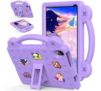 Tading Kids Case for Urao C107/Jeazans OC101/C107 Android 14 Tablet 10.1 Inch 2024, DIY Cartoon EVA Foam Protective Handle Stand Cover for Urao 10.1 Inch Tablet - Light Purple