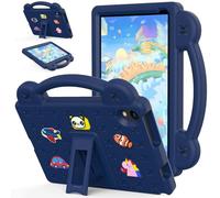 Tading Kids Case for Urao C107/Jeazans OC101/C107 Android 14 Tablet 10.1 Inch 2024, DIY Cartoon EVA Foam Protective Handle Stand Cover for Urao 10.1 Inch Tablet - Navy Blue