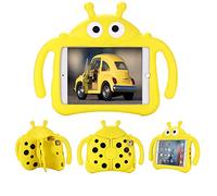 Tading Kids iPad Mini Case, Children Friendly EVA Foam Shockproof Kid Proof Handle Stand Bumper Cover for iPad Mini 1,2,3,4,5 [NOT FOR iPad Mini 6 2021], Cute Ladybug - Yellow