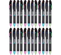 Tadipri Pack of 24 Retractable Ballpoint Pens Multicolour Pens 4 Colours Ink Black, Blue, Red and Green Gel Ink Ballpoint Pen