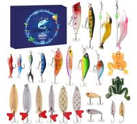 Tadoiooy Advent Calendar 2024, 24 Days Fishing Lure Advent Calendar with 3D Realistic Fishing Lures, Funny Fishing Advent Calendar for Adults Kids Christmas Fishing Gifts