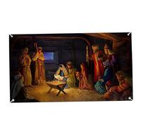 Tadoiooy Christmas Garage Door Banner 16 x 7ft. Large Christmas Garage Door Cover Hanging Backdrop Banners for Outside Holiday Party Supplies, Decorations