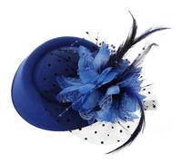 Tadoiooy Fascinators Hats for Women Girls Vintage Flower Tea Party Hat Cocktail Veil Women's Fascinators with Clips Black Fascinator Headband Blue, Church Hats