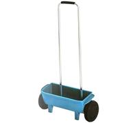Tadoiooy Grass Seed Spreader Hand Push 12L Drop Spreader Long Handle Compost Lawn Fertilizer Seed Speader Handheld on Wheels for Garden Park Lawn