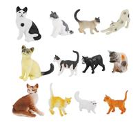 Tadoiooy Mini Cat Figurines for 3+ Kids 12PCS Realistic Cat Toys for Kids Waterproof Fade-Resistant Plastic Cake Toppers for Christmas Birthday Easter, Christmas Decorations