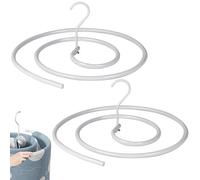 Tadoiooy Standard Hangers, 2PCS Spiral Sheet Hanger Round Space-Saving Storage Blanket Hangers Detachable Iron Thicken Blanket Drying Rack for Bed Sheet Blanket Coverlet Bath Towel