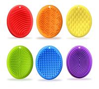Tadonyny Silicone Worry Stones, 6 Piece Sensory Fidget Toy Set, Multicolor Textured Patterns,Finger Tactile Fidgets