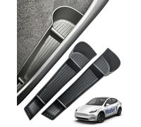 Tadpole Jump Caddy, Practical Black 2-Piece Door Organizer for Tesla Model Y 2020-2025, Automotive Trays and Bags, Unfinished, TPE, Insert Mount, 3 Compartments, 428 grams