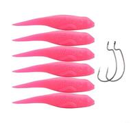 Tadpole Shaped Soft Bait Swimbait 6pcs Set with Long Tail, Designed to Float and Sink, Perfect for Attracting Different Fish Types (pink)